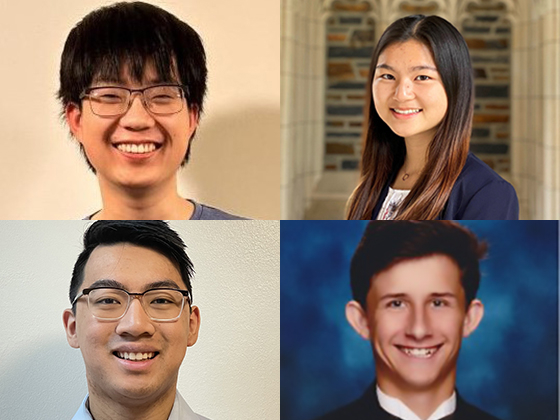 2024 CRA Outstanding Undergraduate Research Awards - Duke CS Winners: Harry Chen, Michelle Qiu, Dennis Tang, and Frank Willard