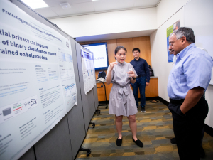 Summer Research Showcase: Privacy Project, with participating student and Professor Pankaj Agarwal